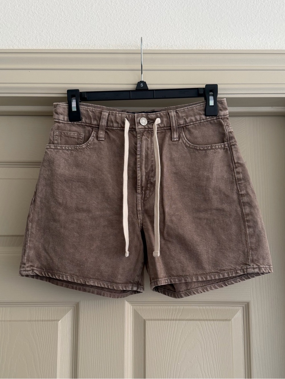 GAP Taupe Brown Drawstring Midi Shorts